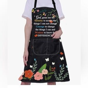 ❤️ BNWT Serenity Prayer Apron Religious Gift Cooking Apron w Pocket Colourful